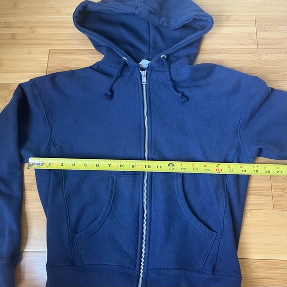 VTG Champion Reverse Weave Full Zip Navy Blue Hoodie Sweatshirt - Small - Picture 7 of 9